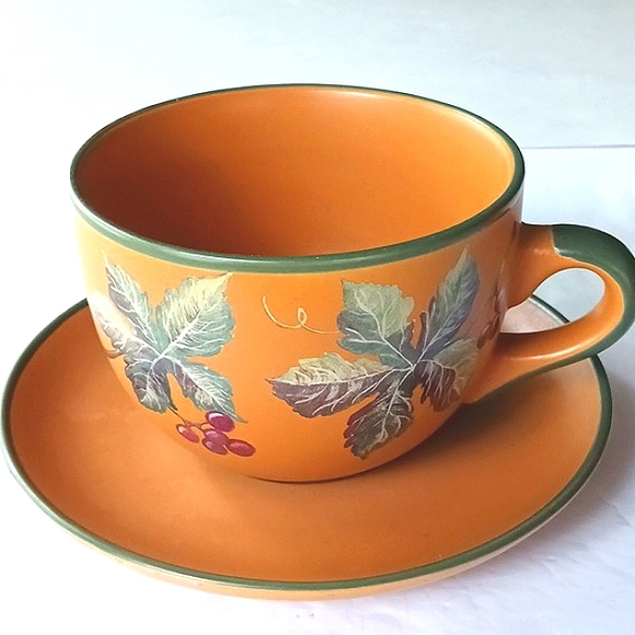 DESIGNPAC Inc. Large Cup & Saucer Grape Vine Hand Painted Set - Picture 15 of 15